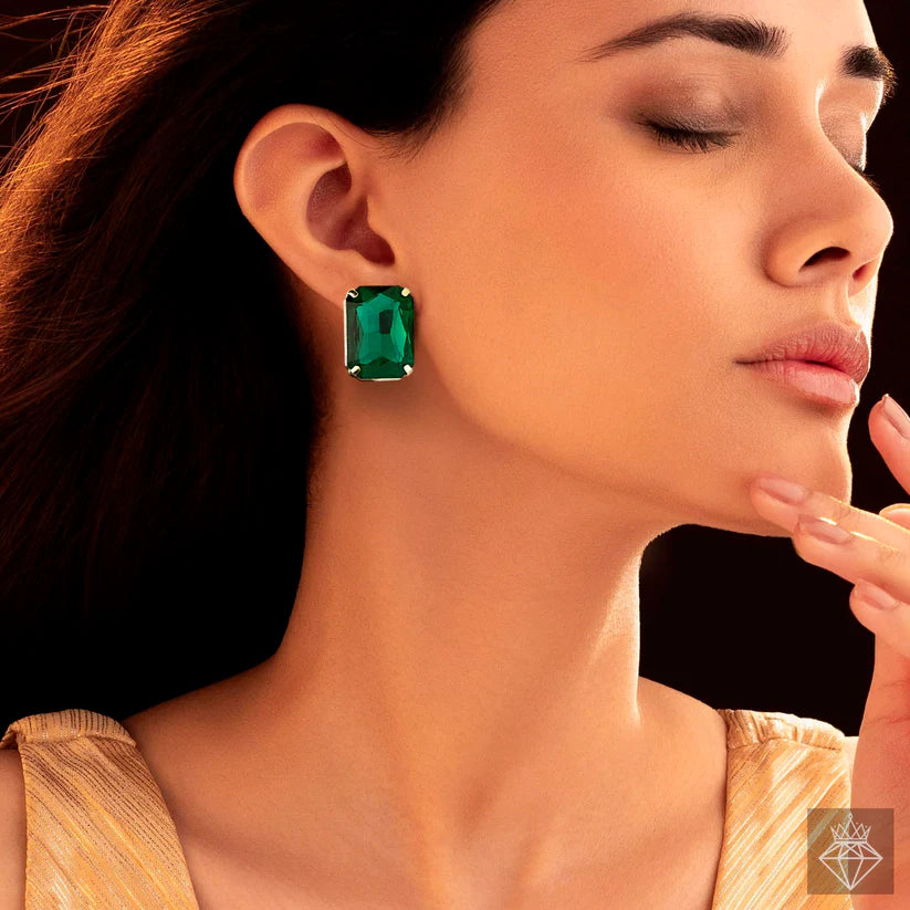 Gold Plated, Anti-Tarnish Emerald Bliss Pendant Set✨