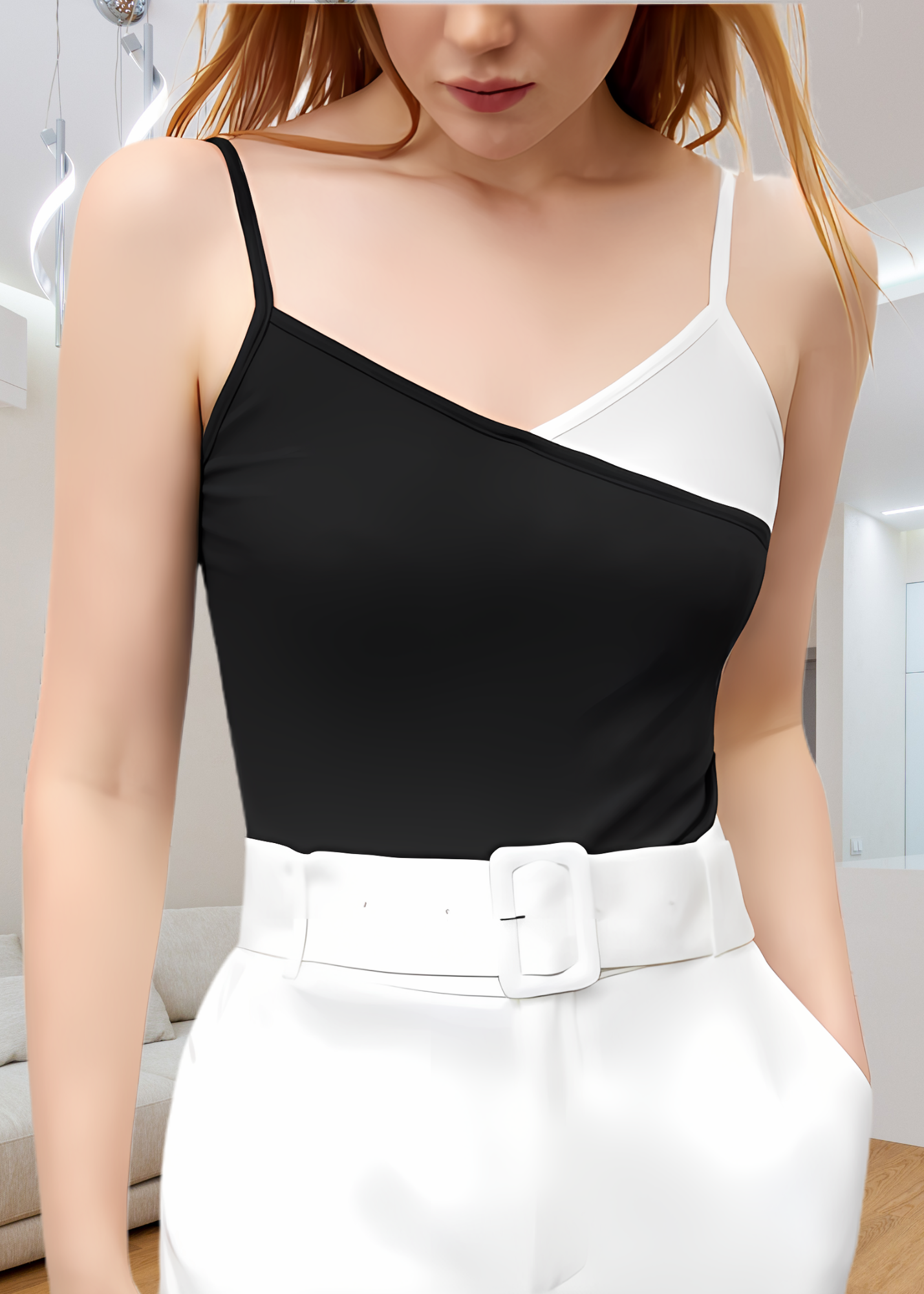 Color Block Rib crop top for women