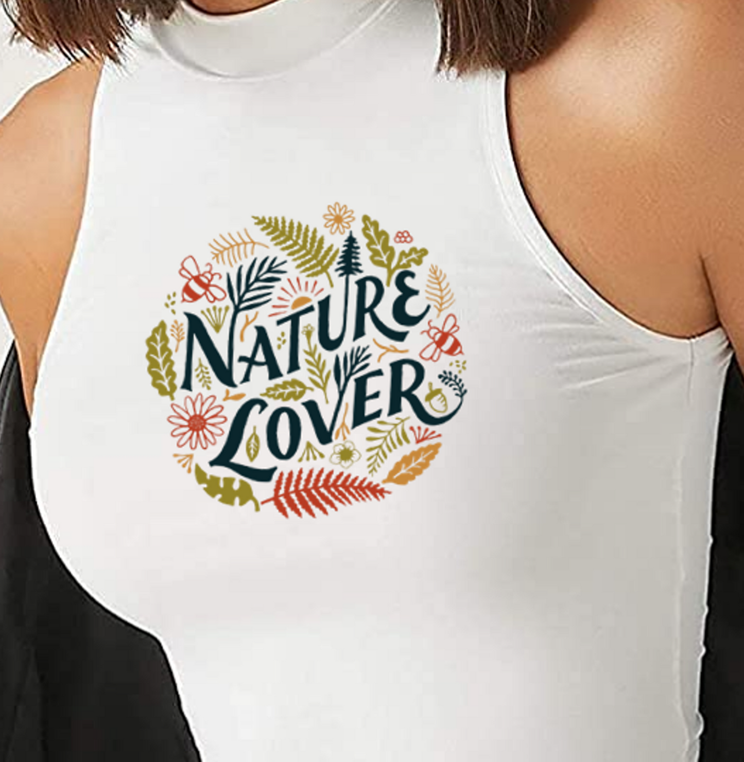 Printed White Rib crop top for women