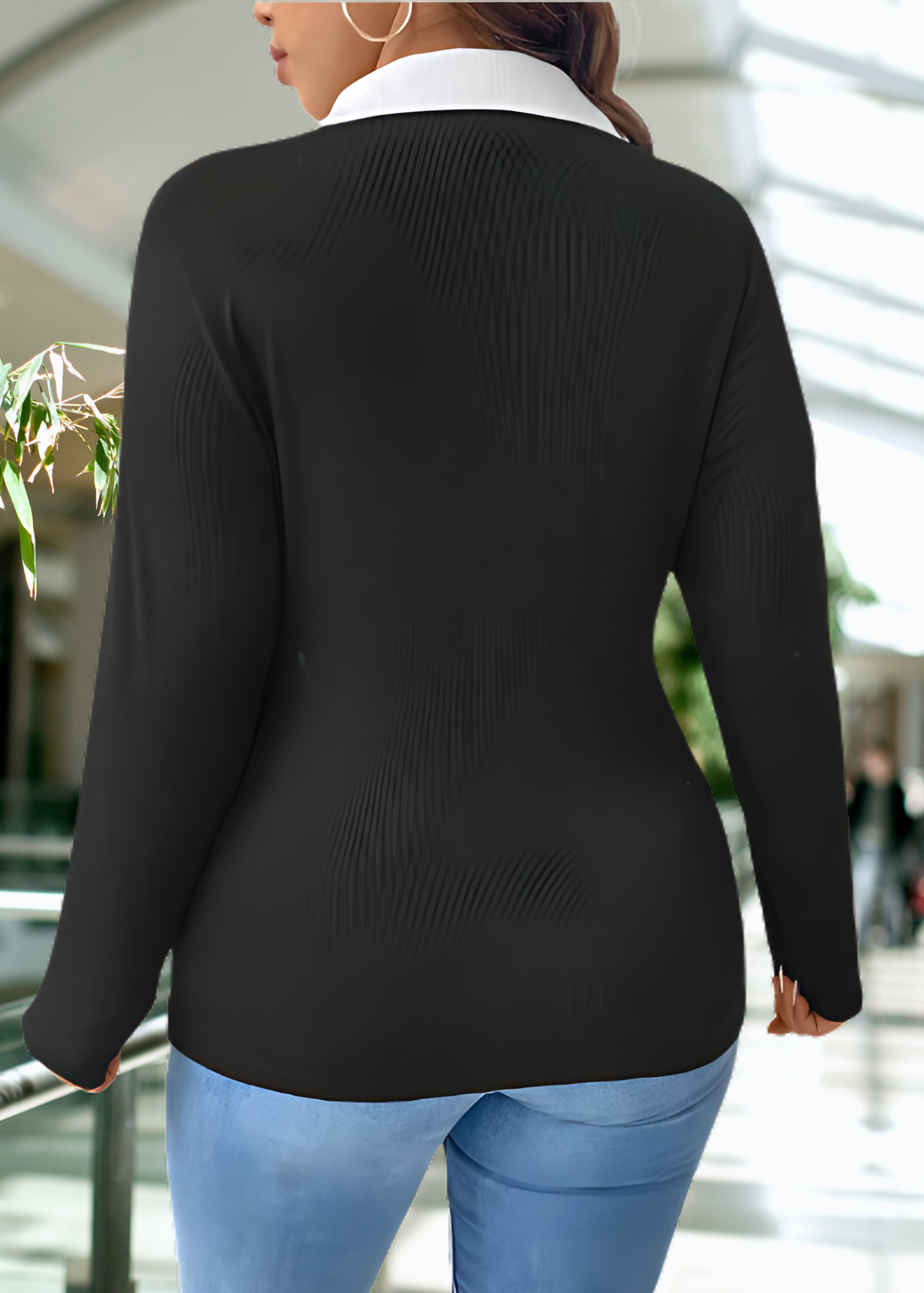 Black Rib top for women