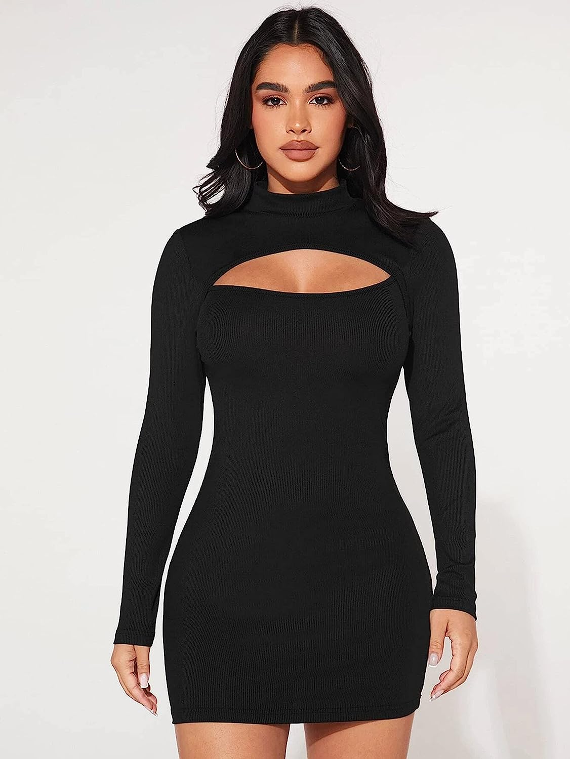 Solid Cutout Dress for Women
