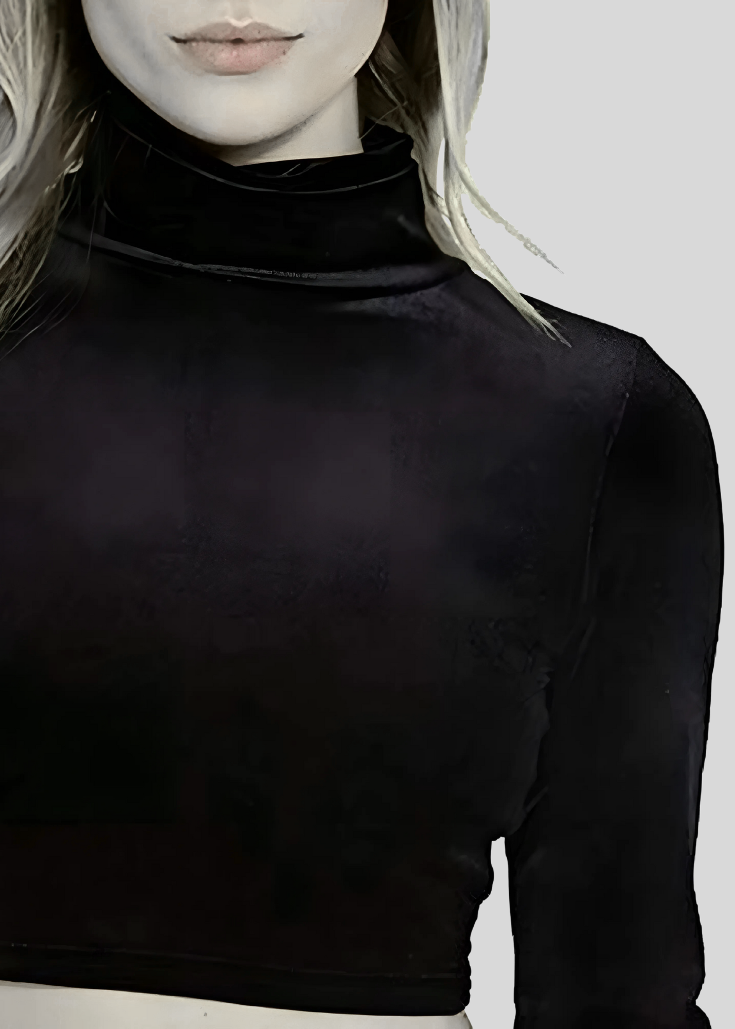 High Neck Velvet Crop Top for Women