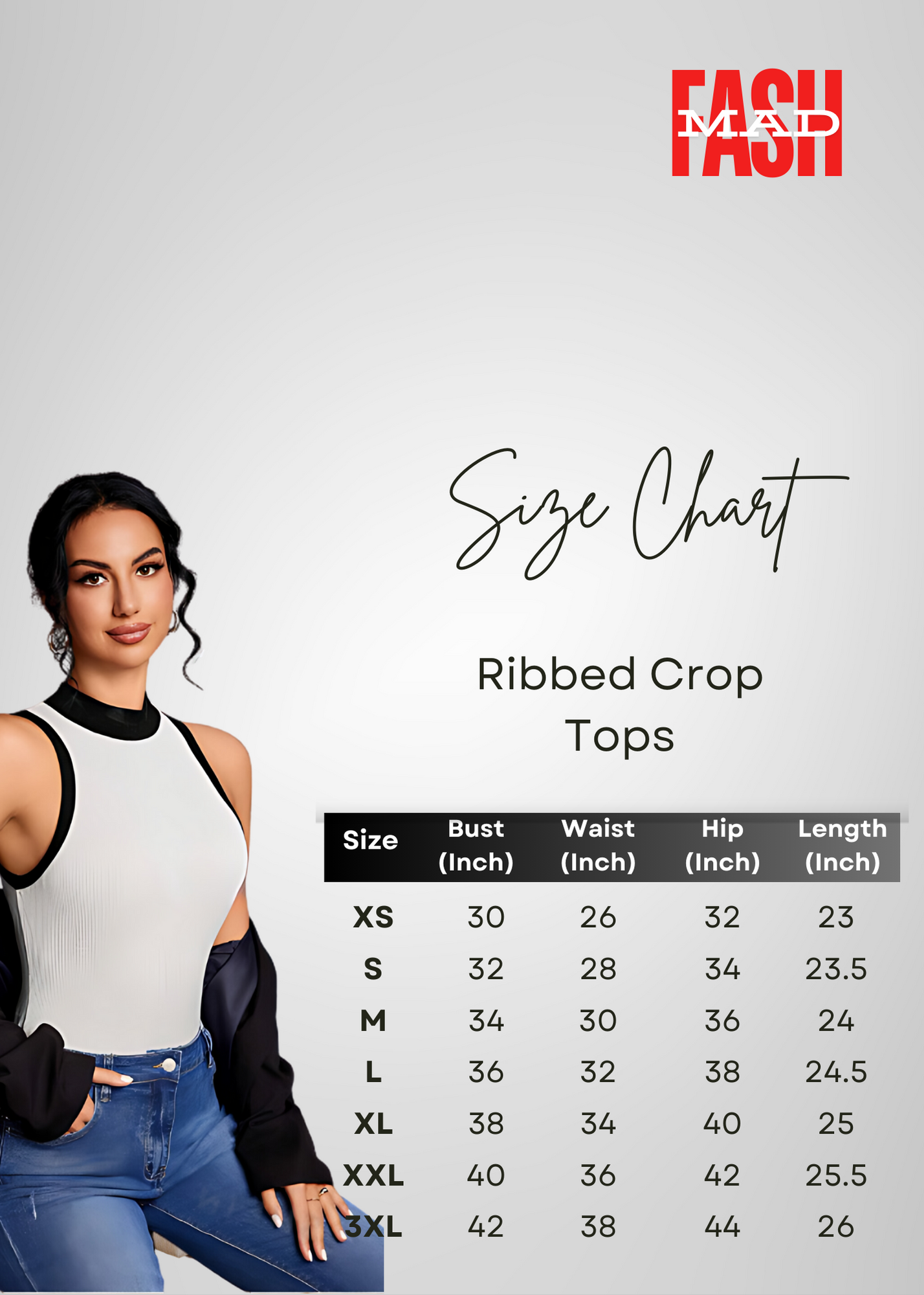 Black Ribbed Crop Top for Women