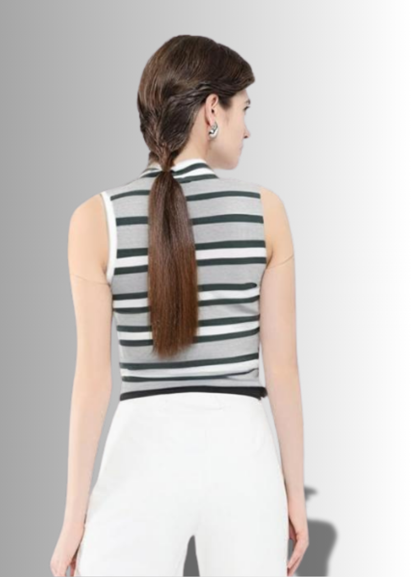 Striped Cotton Crop Top for Women | Stretchable | Sizes S to L