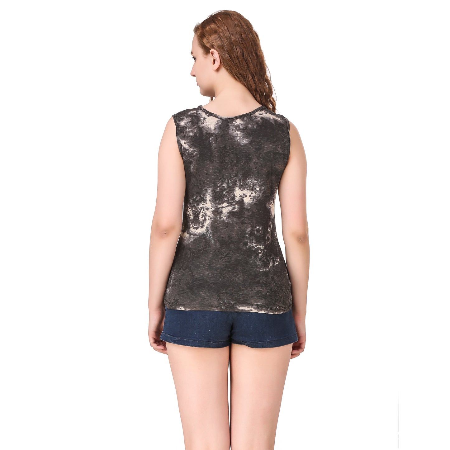 Brown Printed T-Shirt for Women