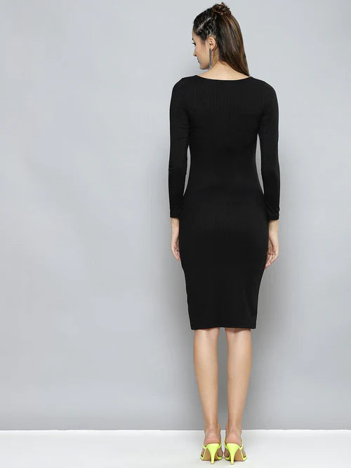 Solid Sweetheart neck Dress for Women