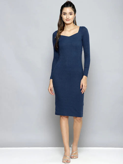 Solid Sweetheart neck Dress for Women