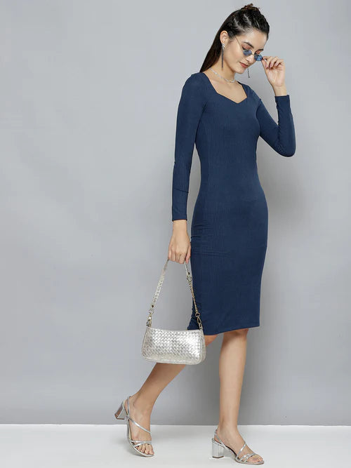 Solid Sweetheart neck Dress for Women