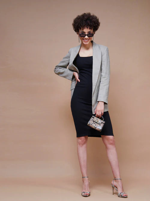 Solid Square neck Dress for Women