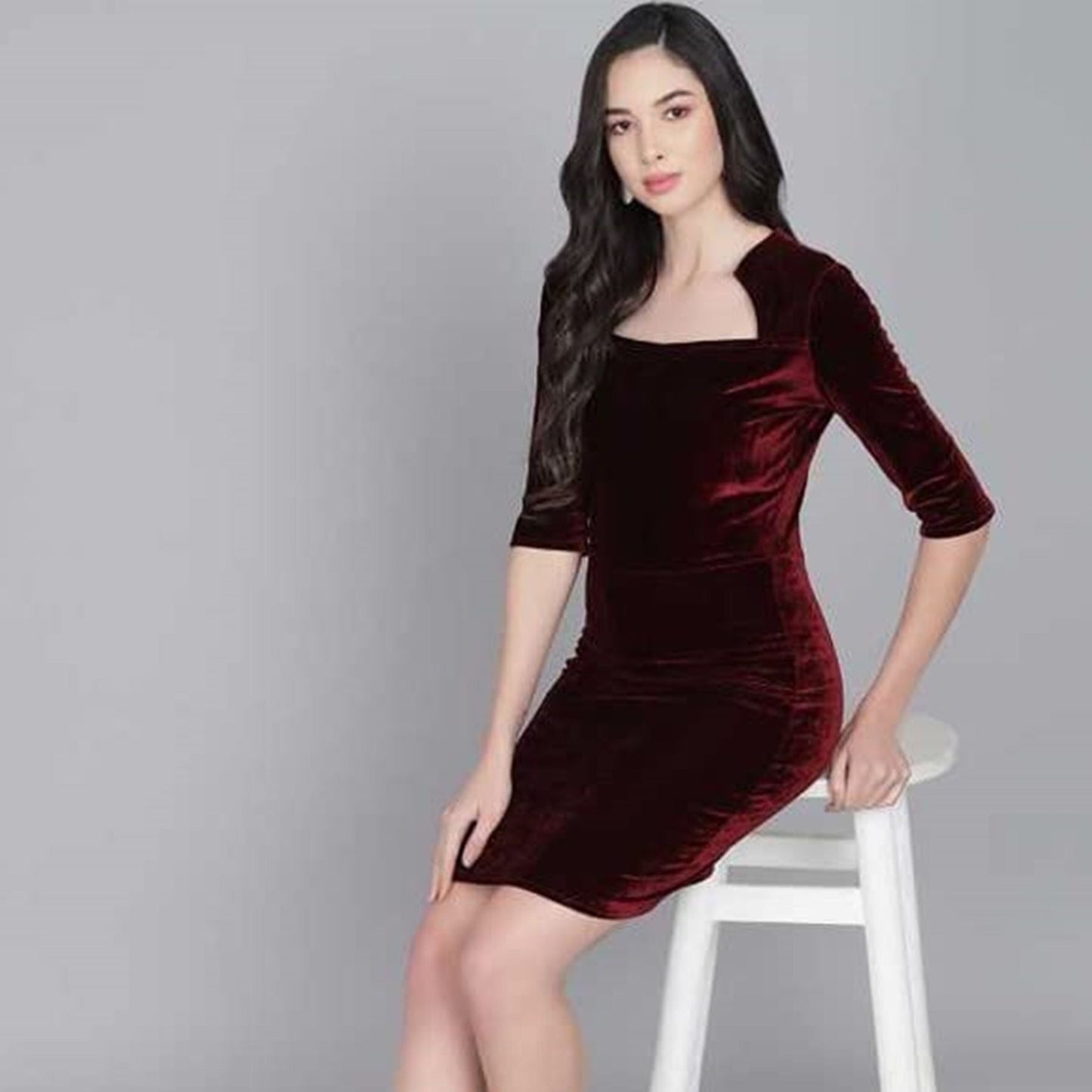Maroon Velvet One Piece for Women