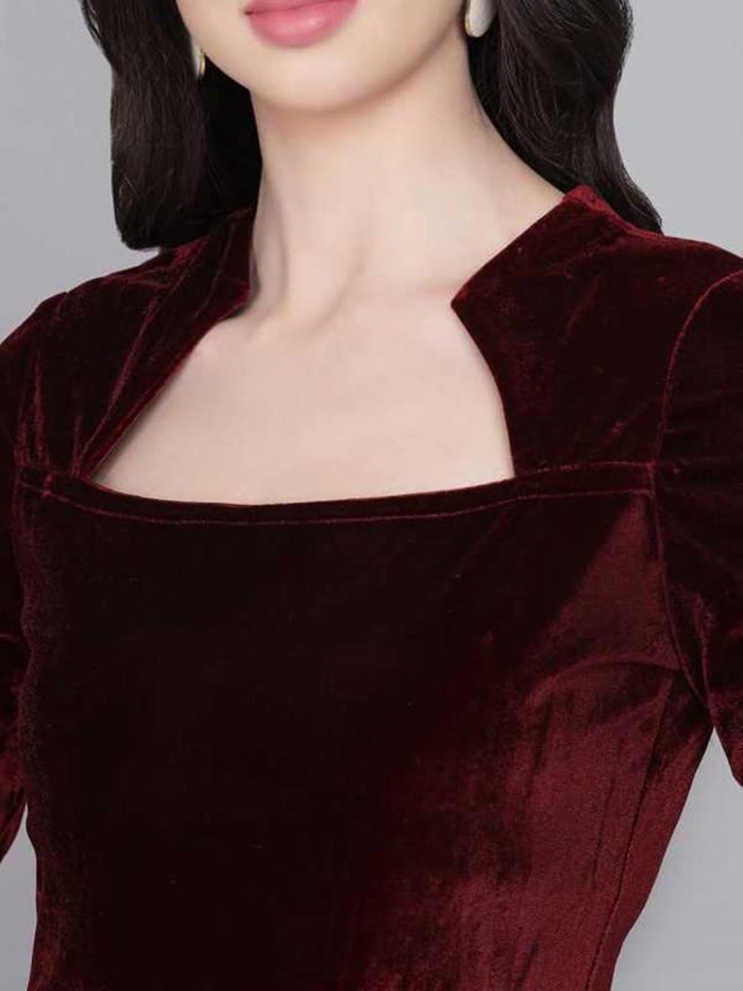 Maroon Velvet One Piece for Women