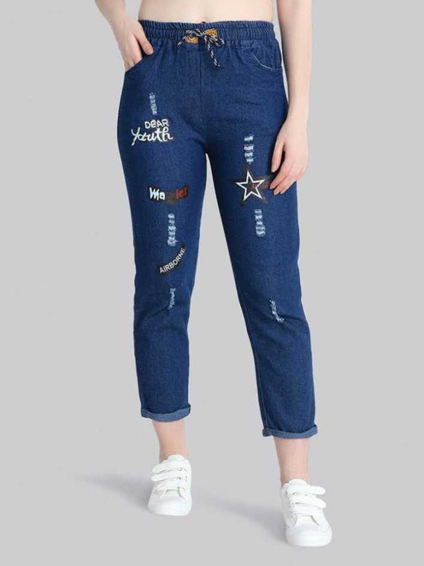 Casual Wear Denim Jogger for Women
