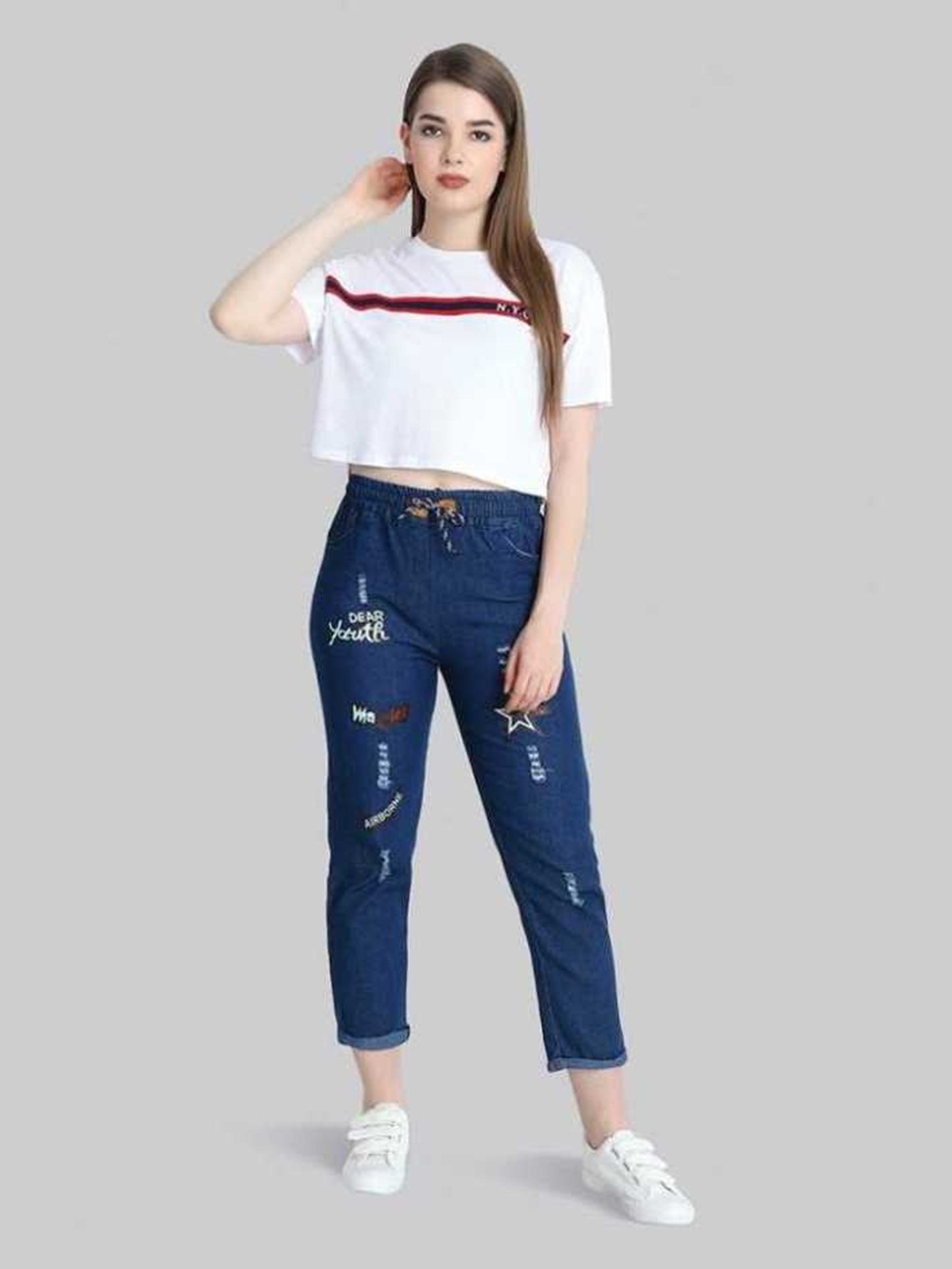 Casual Wear Denim Jogger for Women