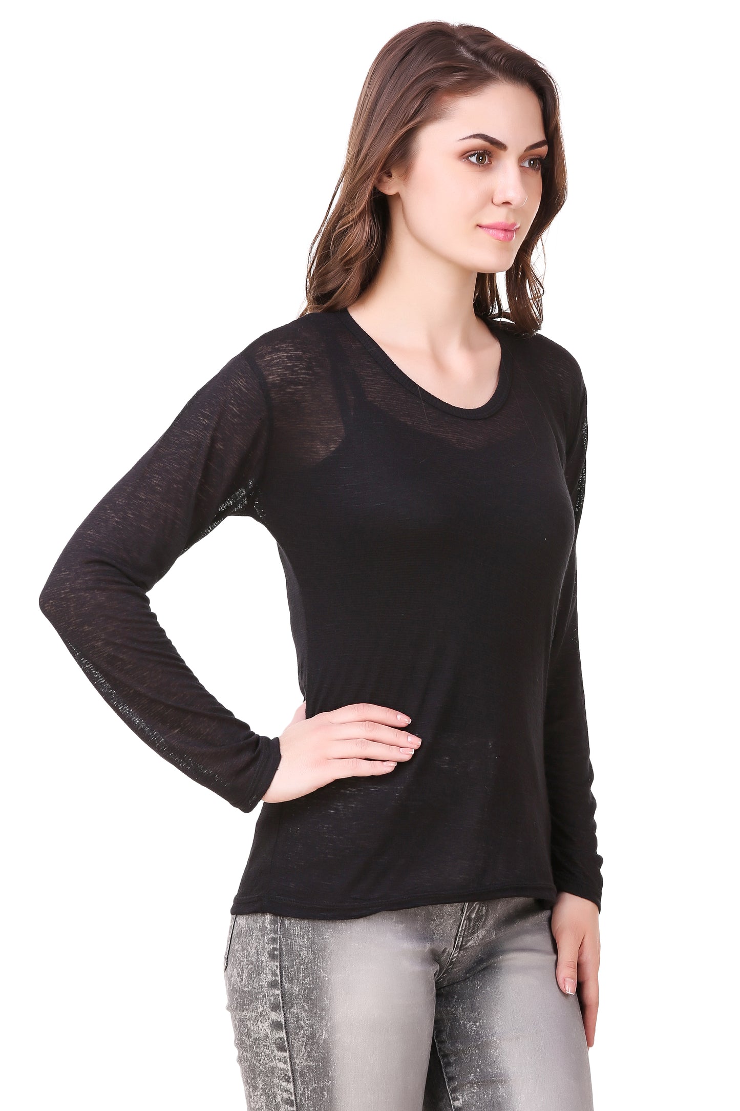 Sheer Black Full Sleeve Top