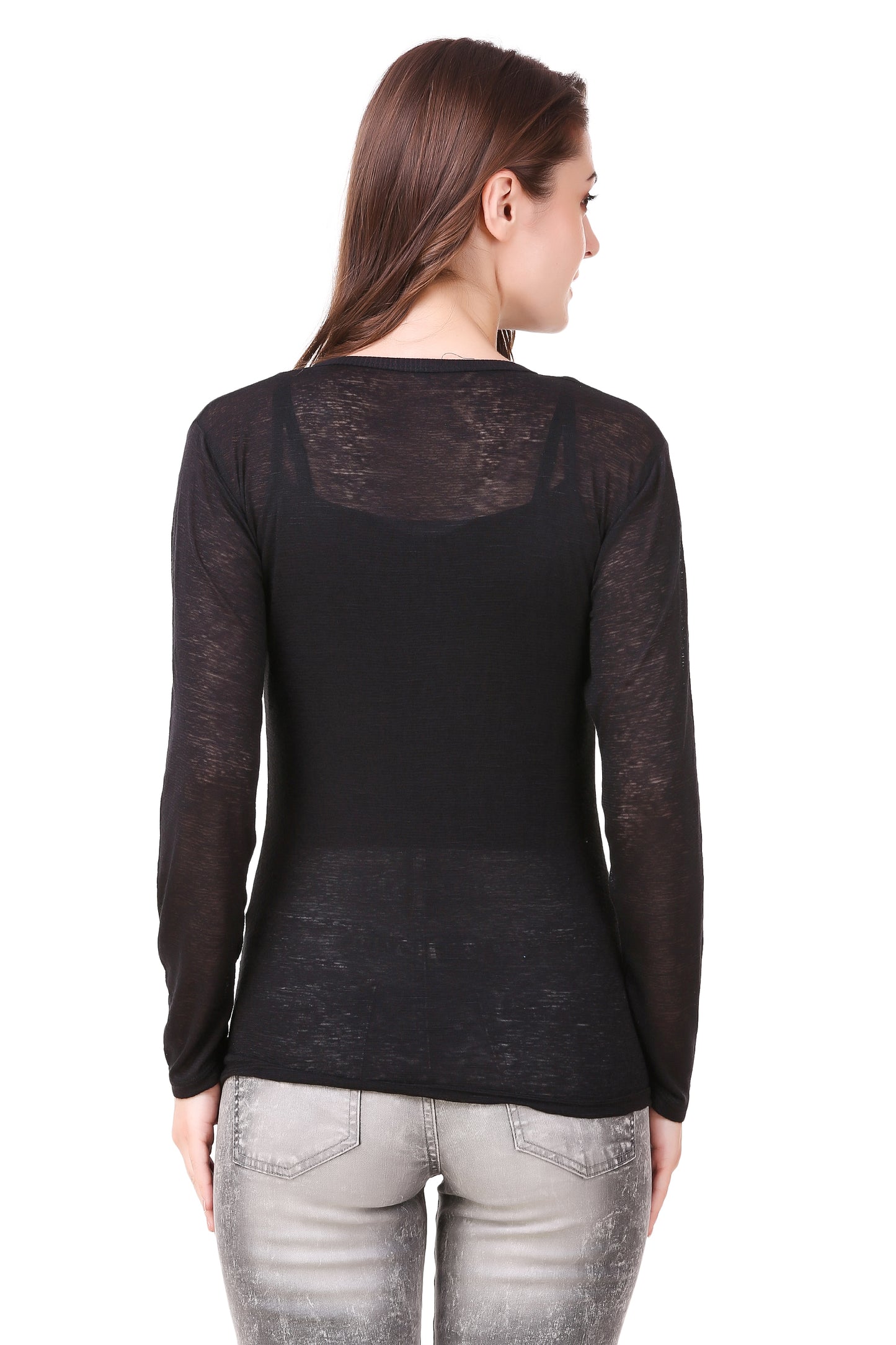 Sheer Black Full Sleeve Top