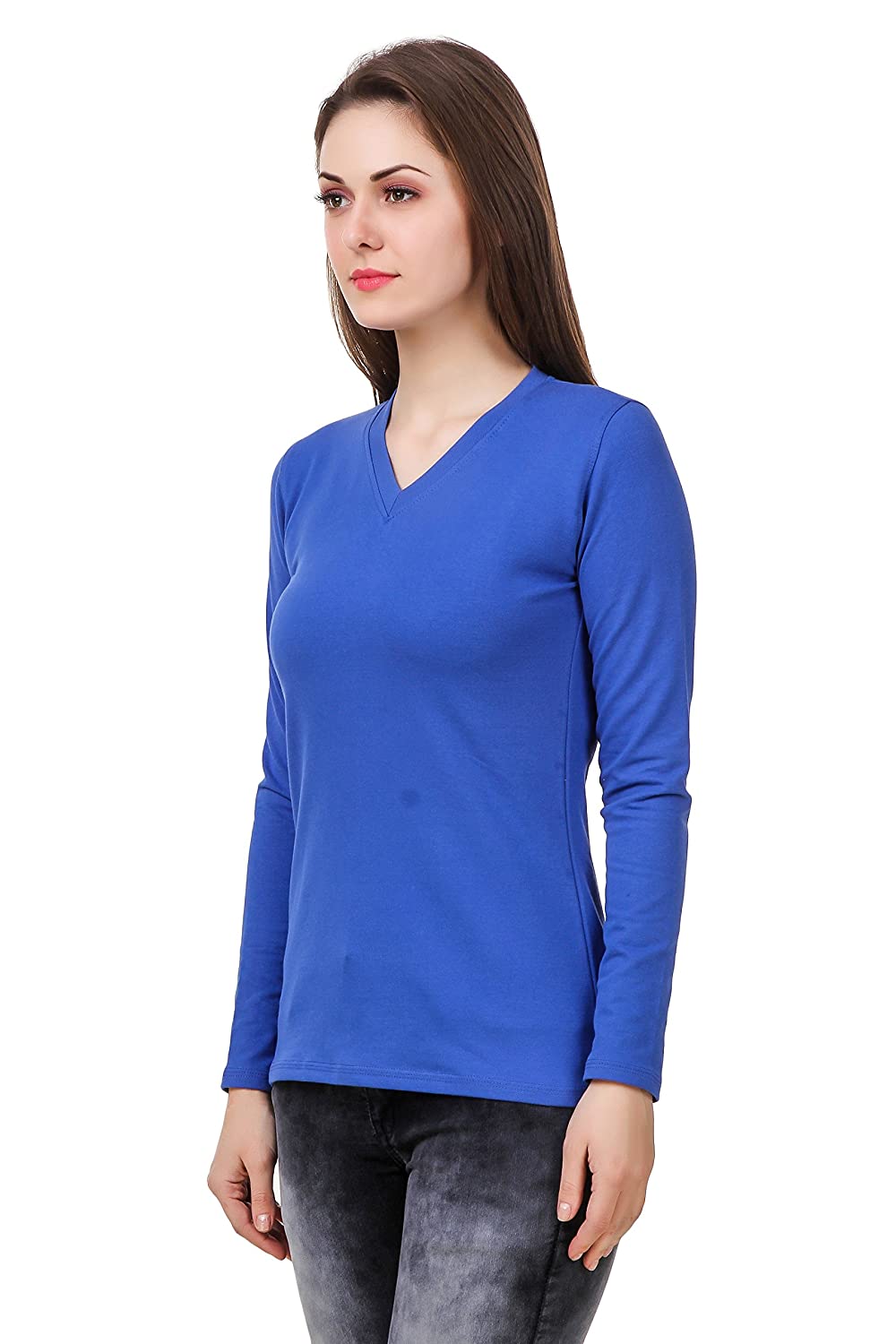 Blue V-Neck T-shirt for women
