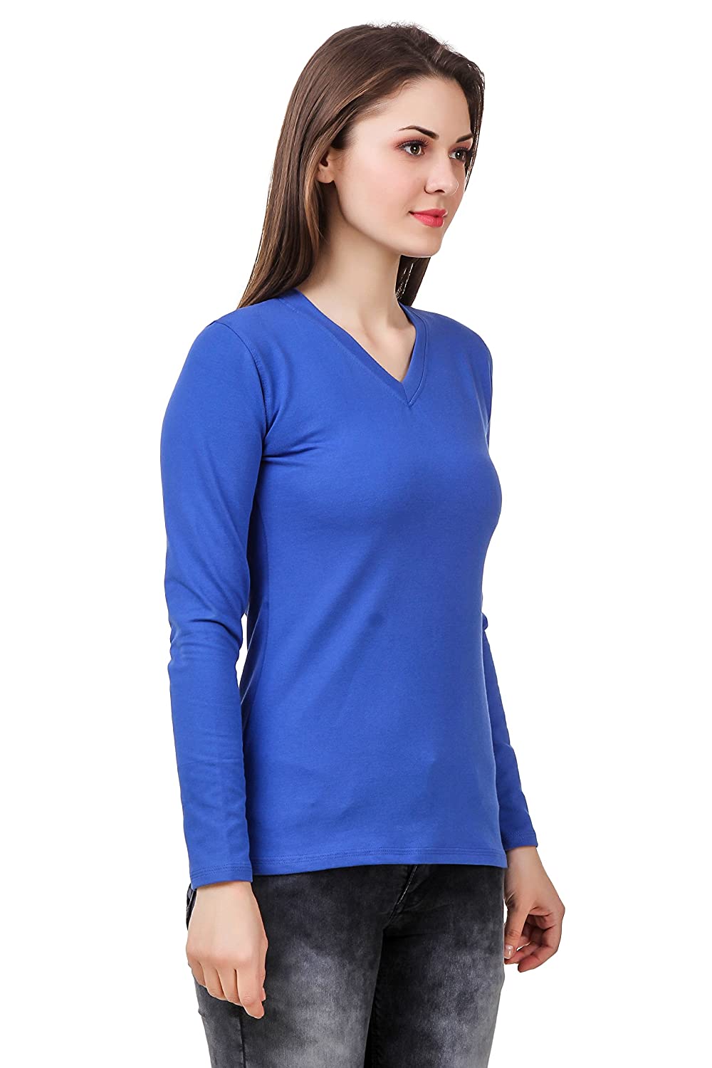 Blue V-Neck T-shirt for women
