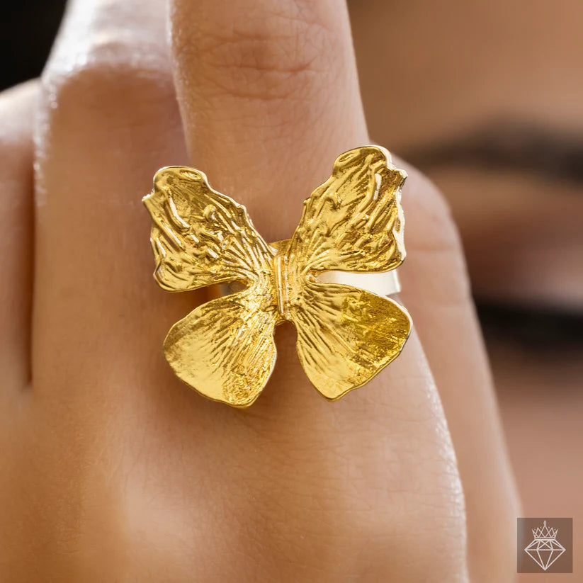 Gold Plated, Anti-Tarnish Butterfly Ring✨