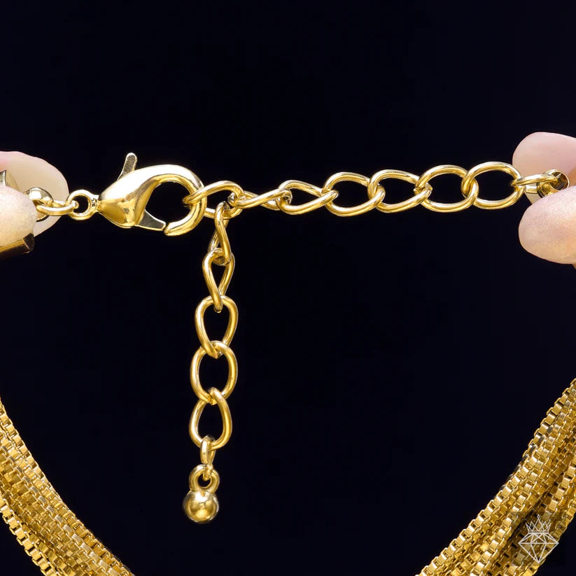 Gold Plated, Anti-Tarnish Golden Multi-Line Box Chain In Ball Bracelet✨