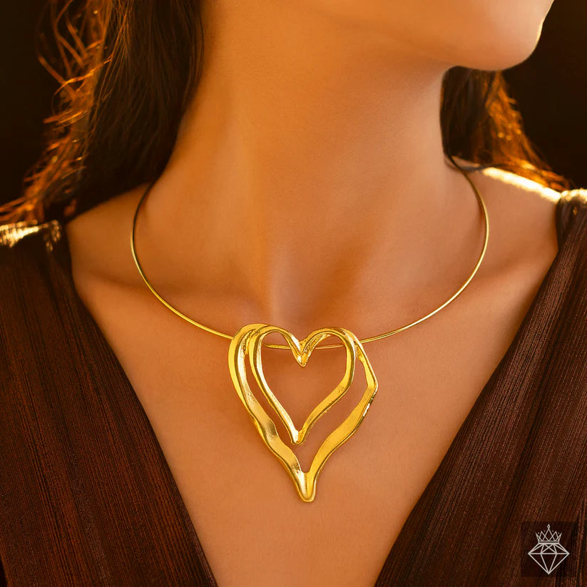 Gold Plated, Anti-Tarnish Heart Necklace✨