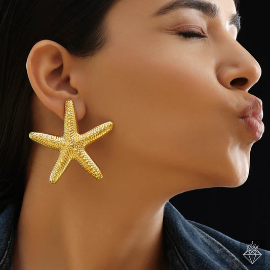 Gold Plated, Anti-Tarnish Star Statement Earrings✨