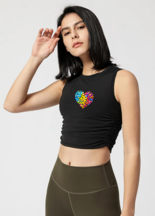 Printed Ribbed Crop Top for Women