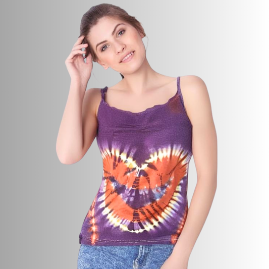 Spaghetti Tie Dye Top for Women | Cotton