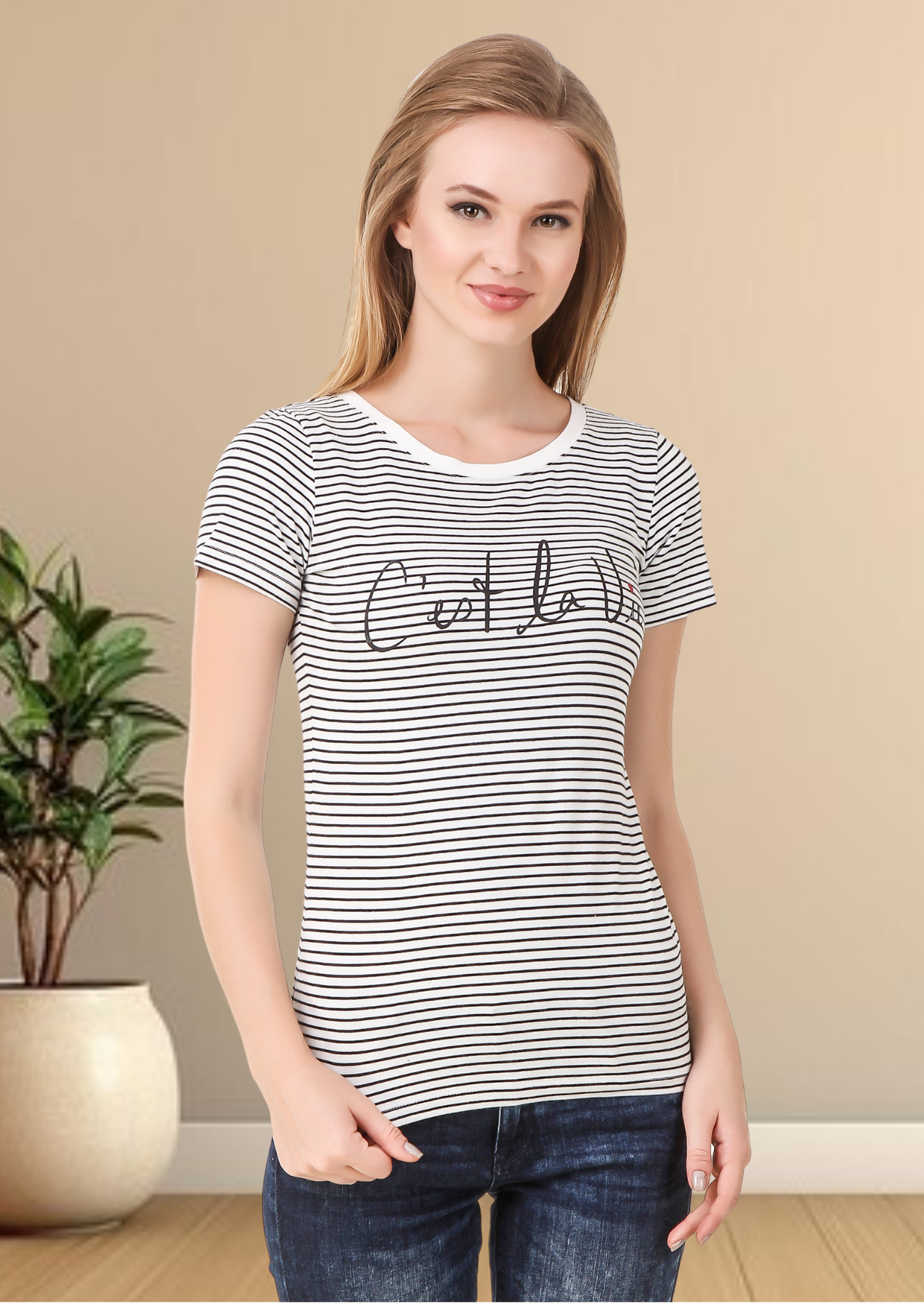 Black And White Striped T-Shirt