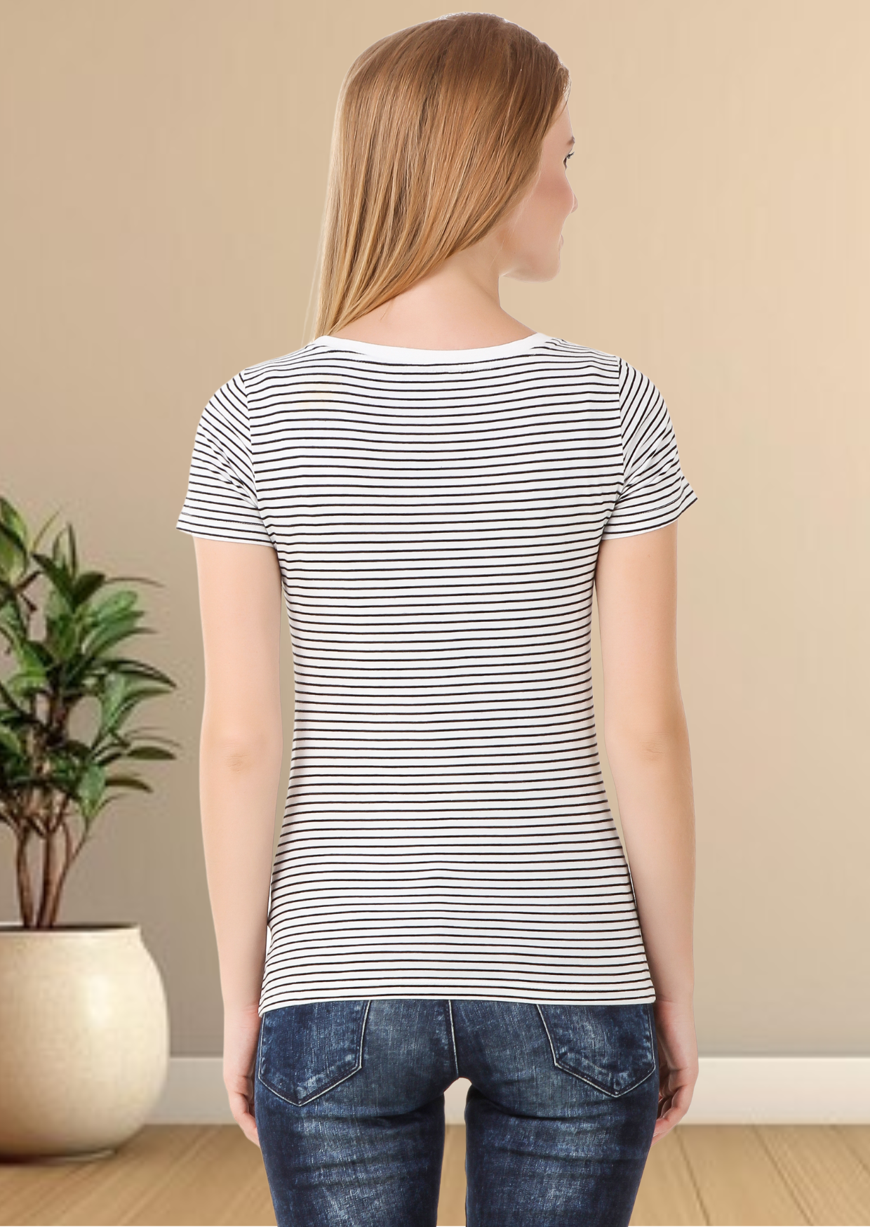 Black And White Striped T-Shirt