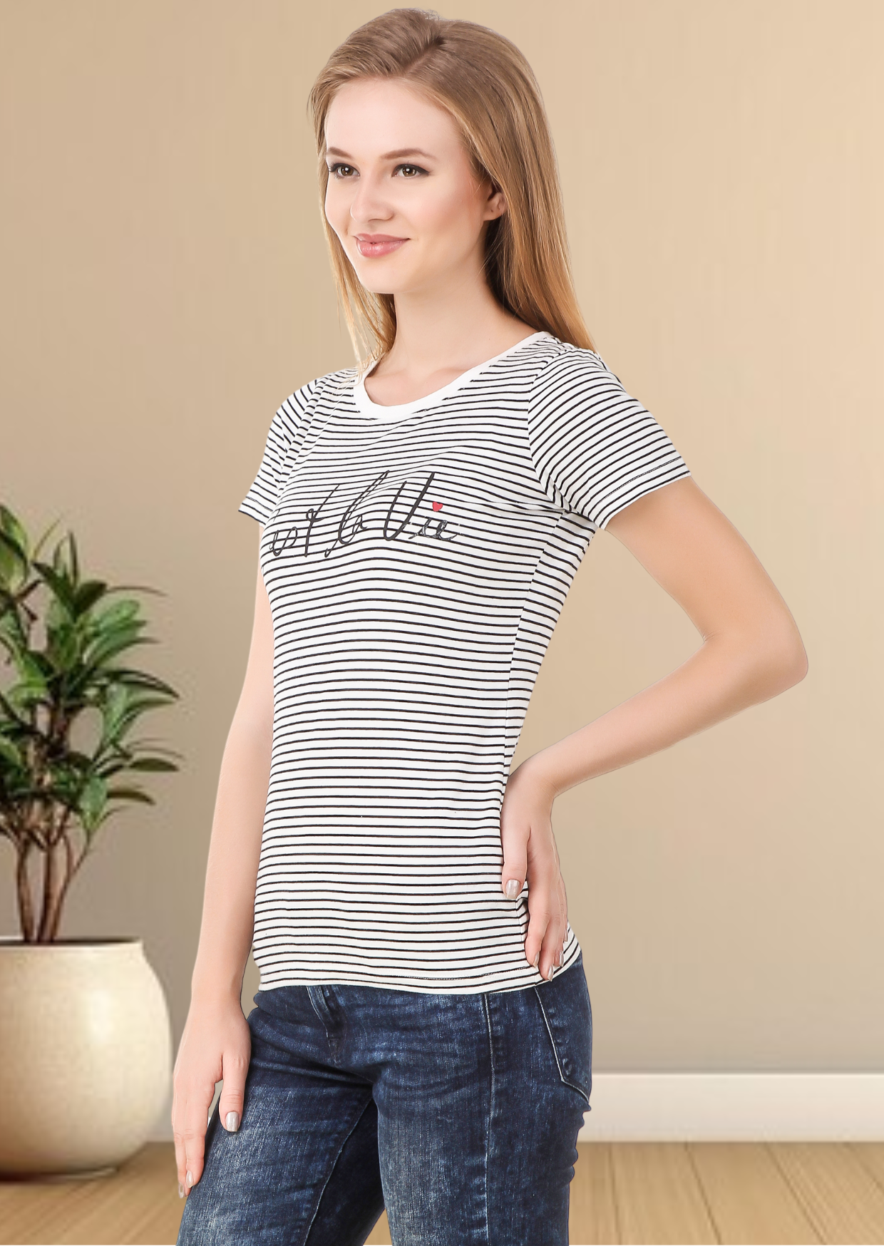 Black And White Striped T-Shirt