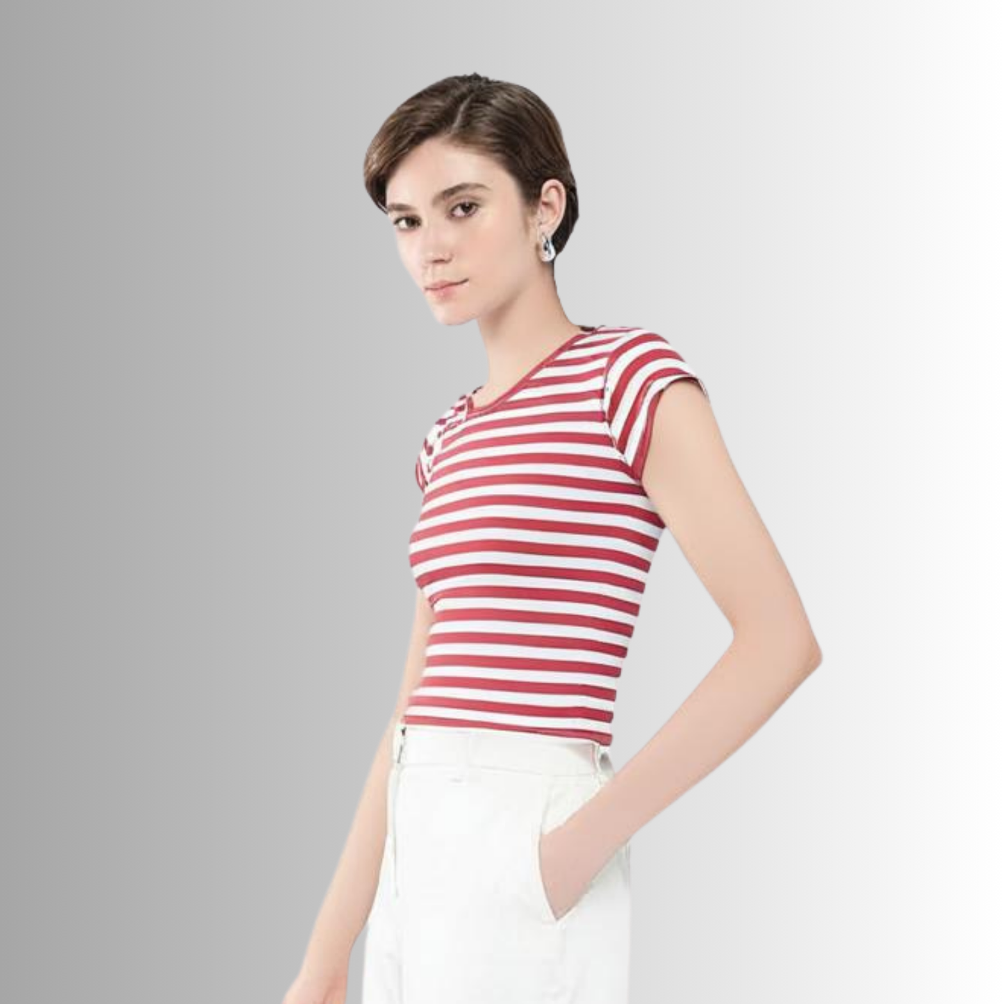 Striped Cotton Top for Women