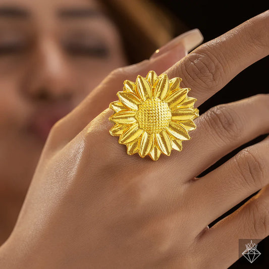 Gold Plated , Anti-Tarnish Golden Flower Ring✨