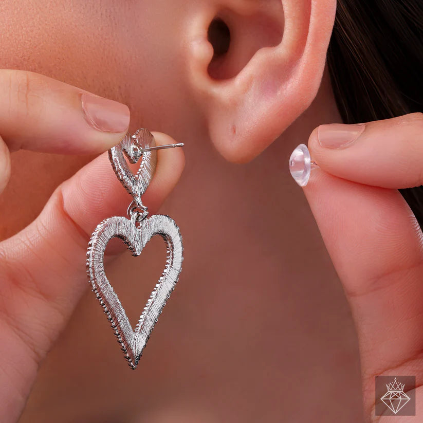 Anti-Tarnish Scintillating Crystal Heart Statement Earrings✨