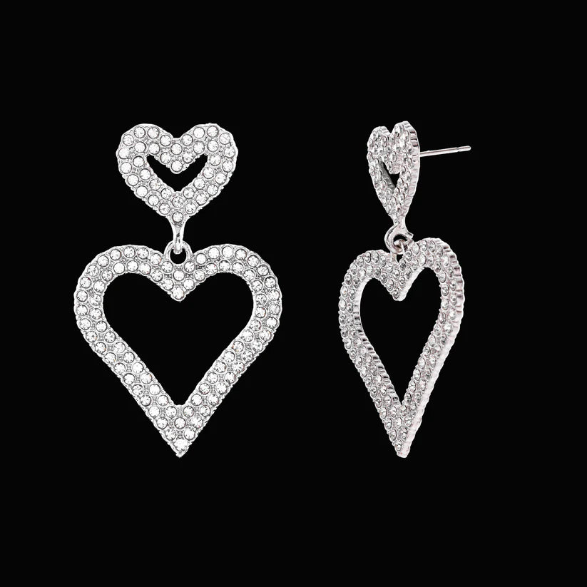 Anti-Tarnish Scintillating Crystal Heart Statement Earrings✨