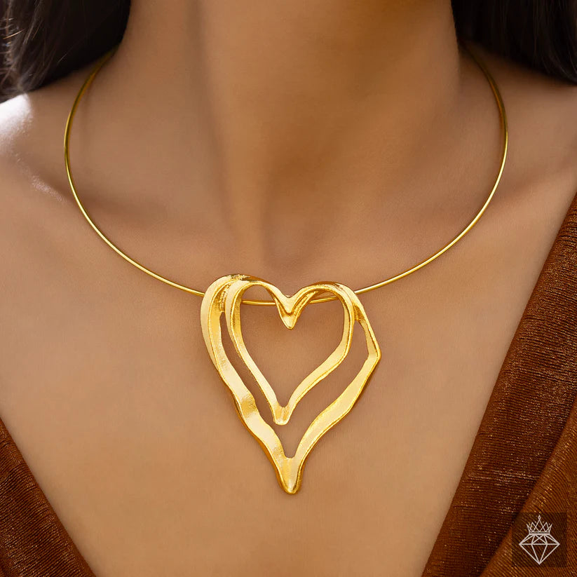 Gold Plated, Anti-Tarnish Heart Necklace✨