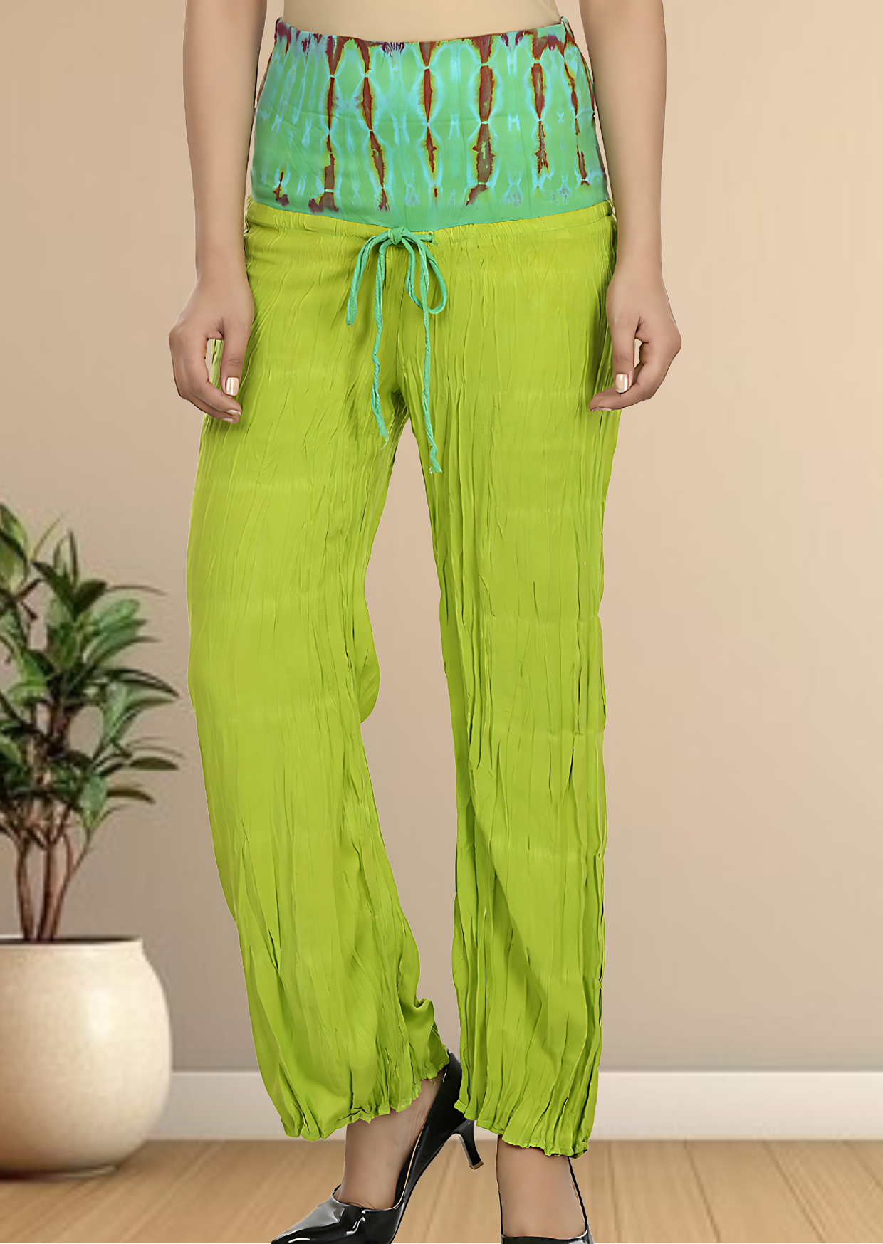 Tie Dye Design Bright Green Lower