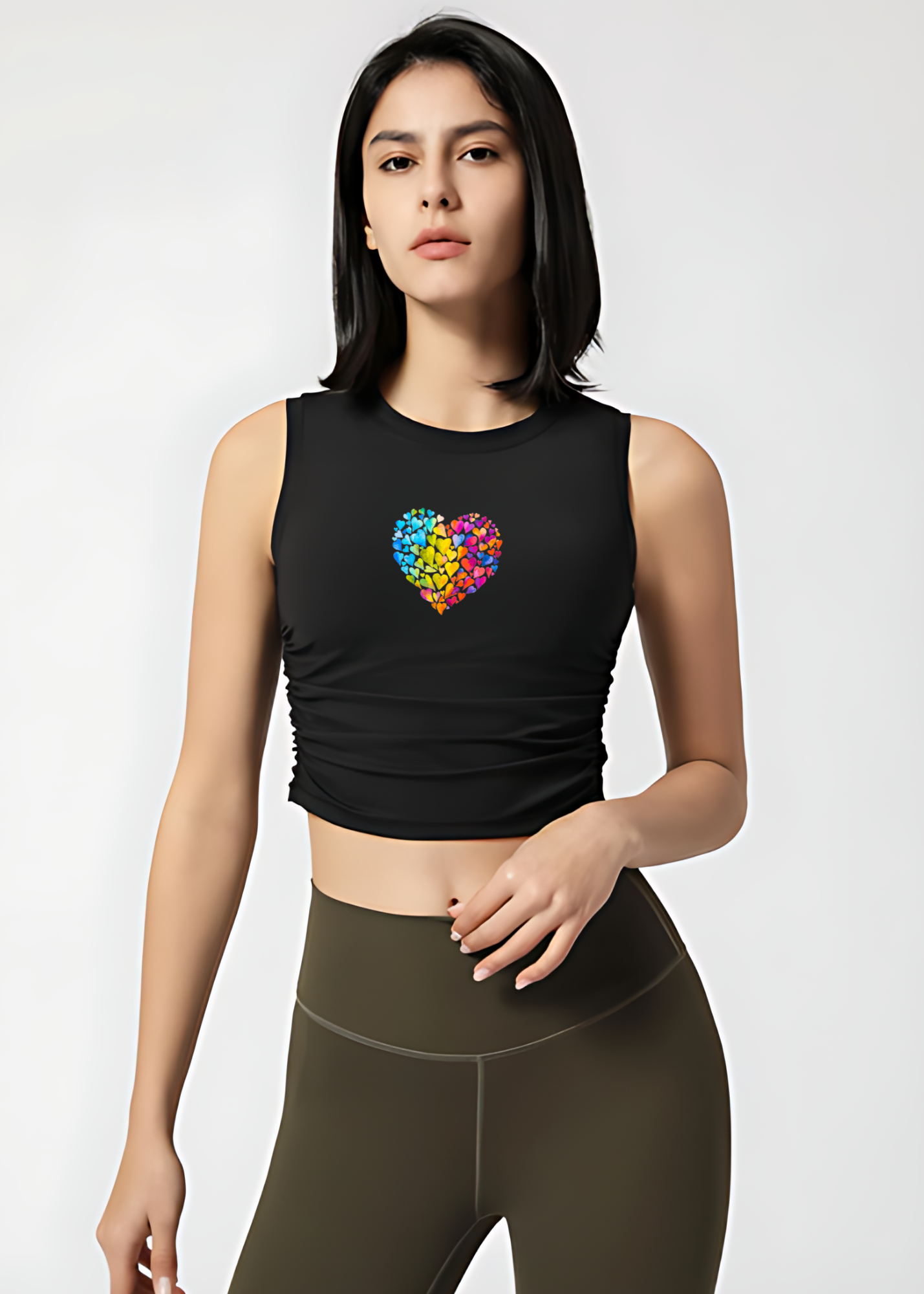 Printed Ribbed Crop Top for Women