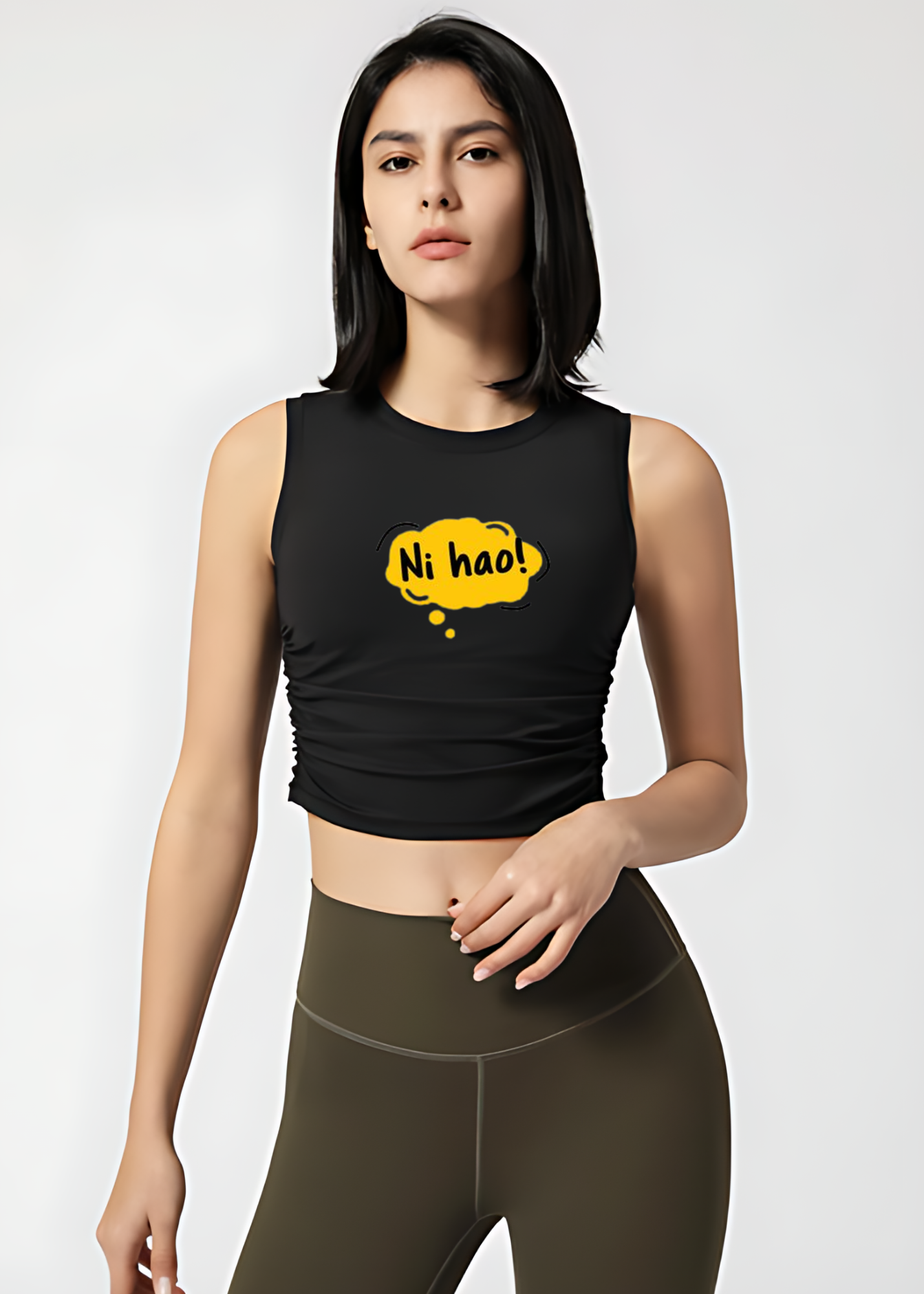 Printed Ribbed Crop Top for Women