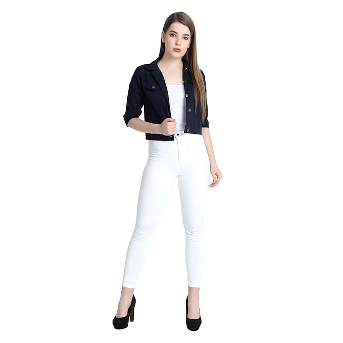 Navy Blue Denim Jacket for Women