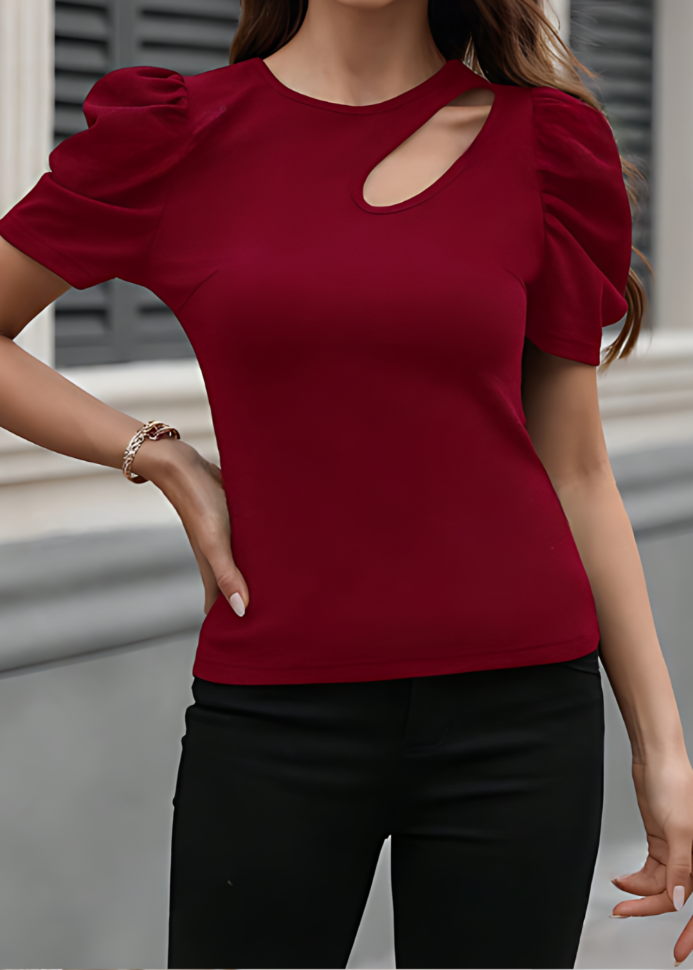 Puff Sleeves Top for Women