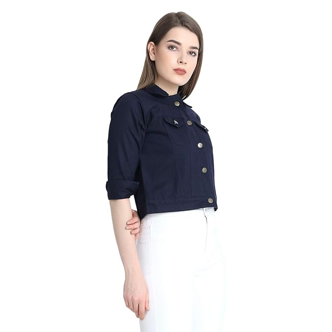 Navy Blue Denim Jacket for Women