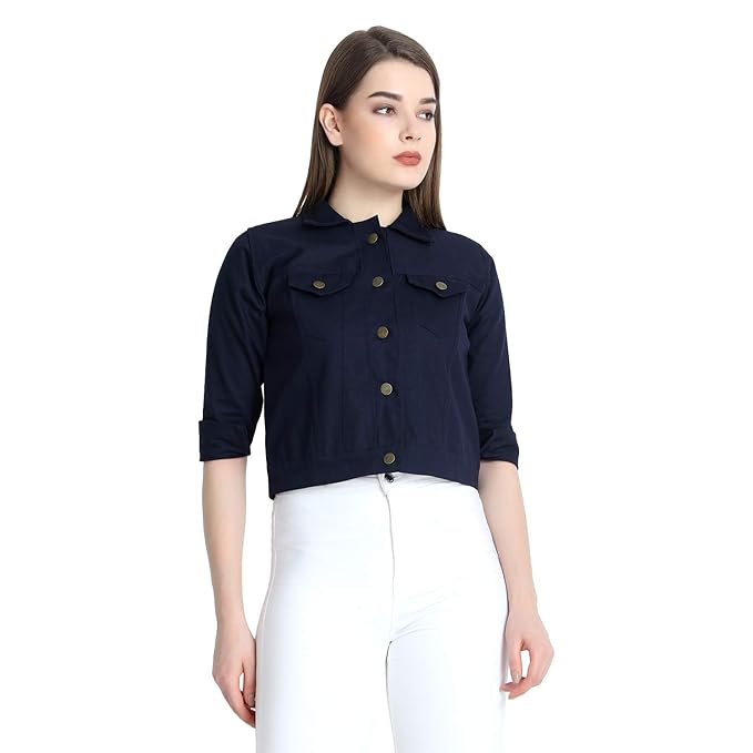 Navy Blue Denim Jacket for Women