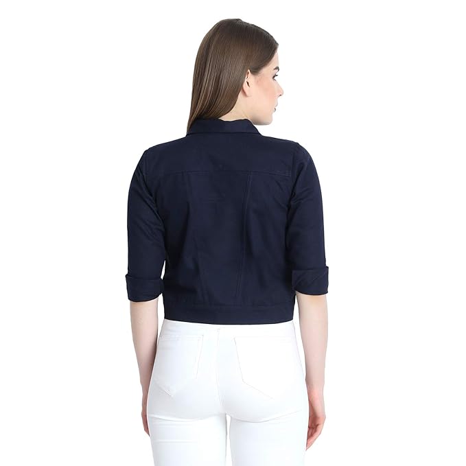 Navy Blue Denim Jacket for Women