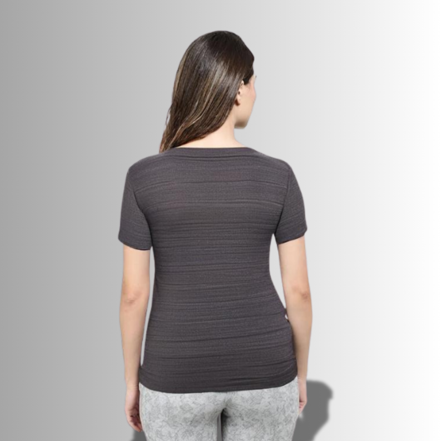 Solid Grey T-Shirt for Women | Cotton