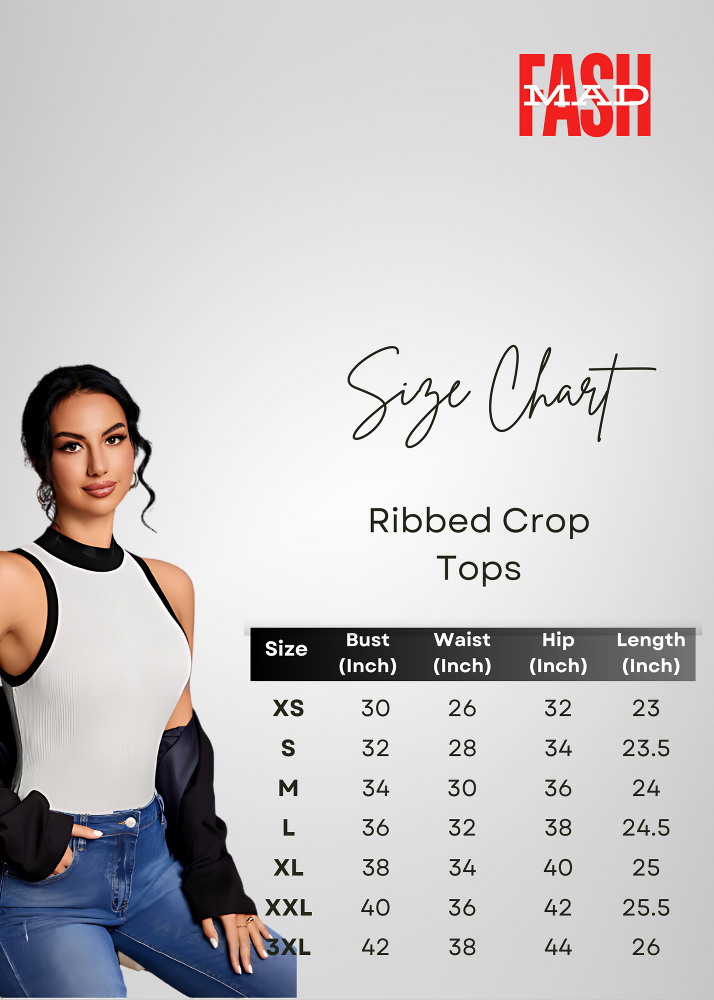 Black Rib crop top for women