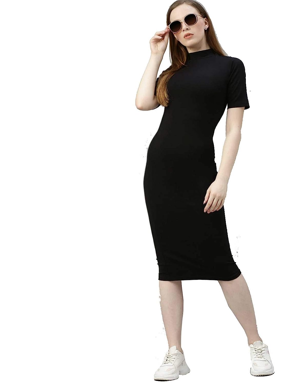 Solid Ribbed Mini Dress for Women
