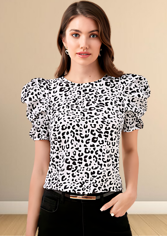 White printed top for women
