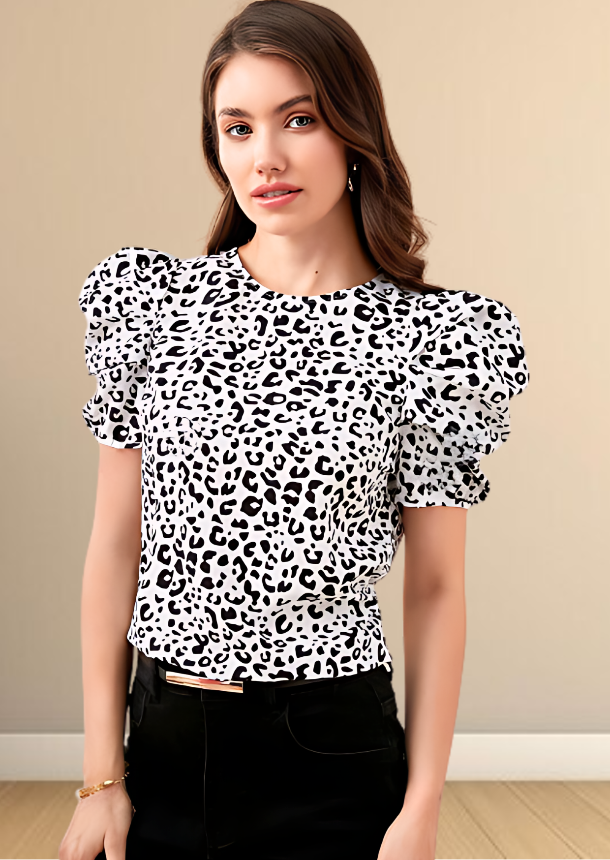 White printed top for women