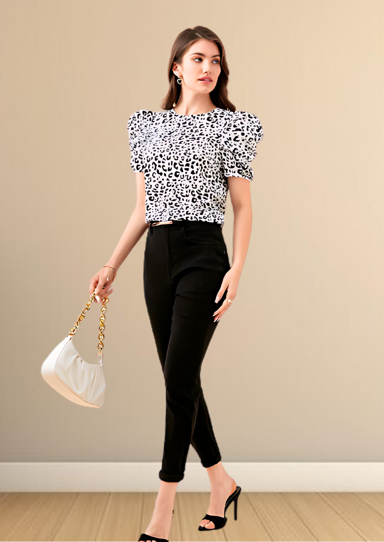 White printed top for women