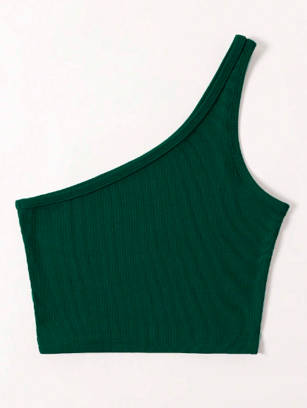 Green Ribbed Top for women